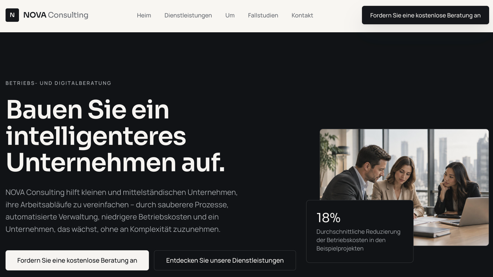 NOVA Consulting responsive homepage concept